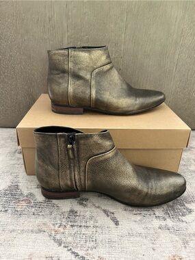 Cole Haan Metallic Bronze Leather Allen Bootie